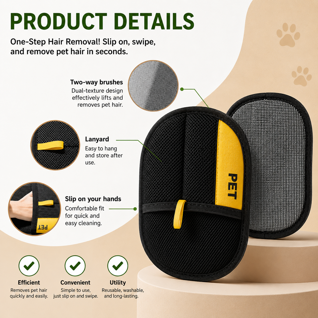 Multi Purpose Pet Hair Remover Glove Electrostatic Washable Dog Cat Lint Removal Furniture Car Seat Clothes Easy Clean