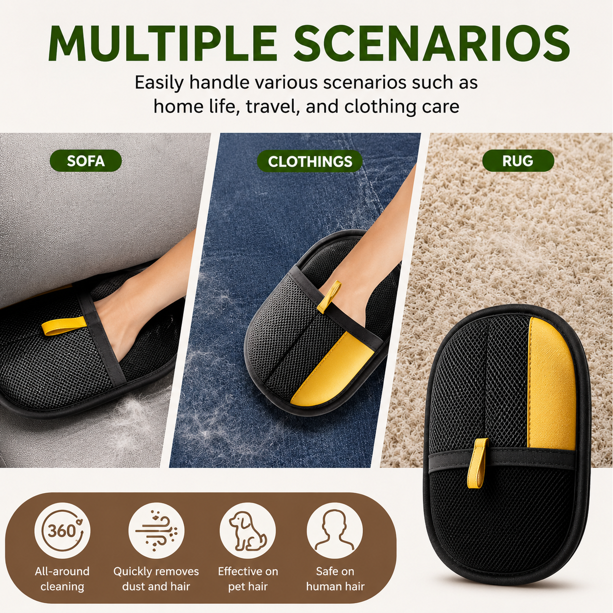 Multi Purpose Pet Hair Remover Glove Electrostatic Washable Dog Cat Lint Removal Furniture Car Seat Clothes Easy Clean