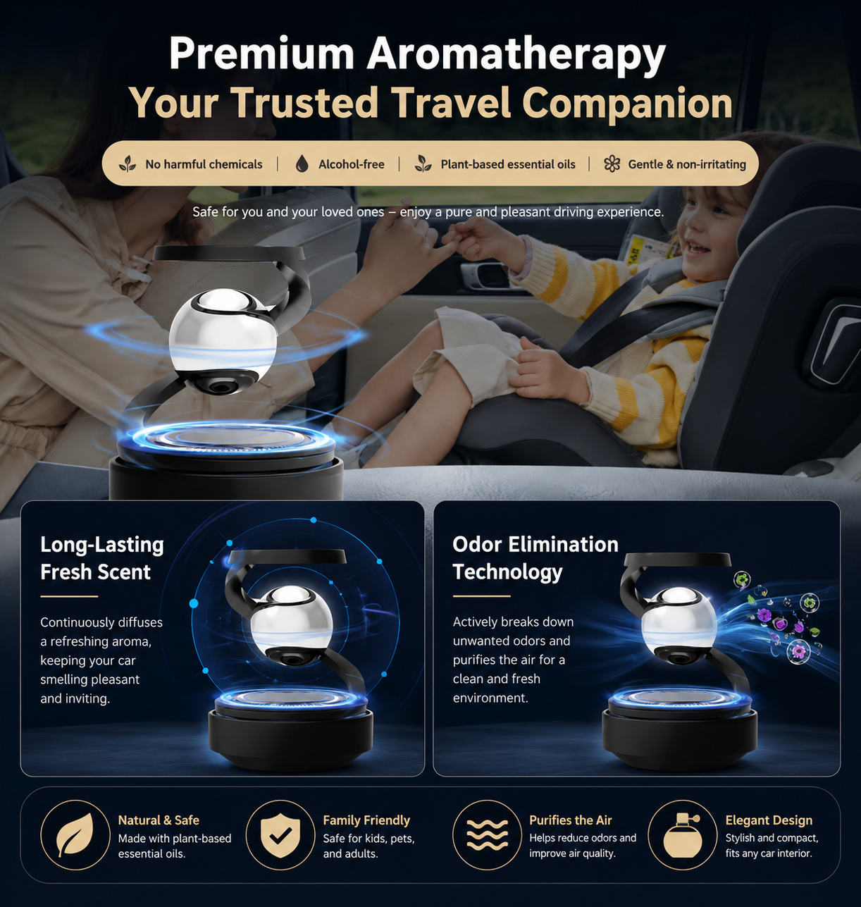 Custom Car Air Freshener Difusor De Aroma Car Freshener Aromatherapy Car Accessories Scent Diffuser Refillable Perfume Bottle
