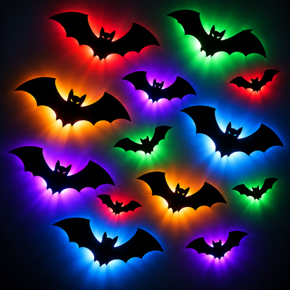 3D Backlit Halloween Bats
