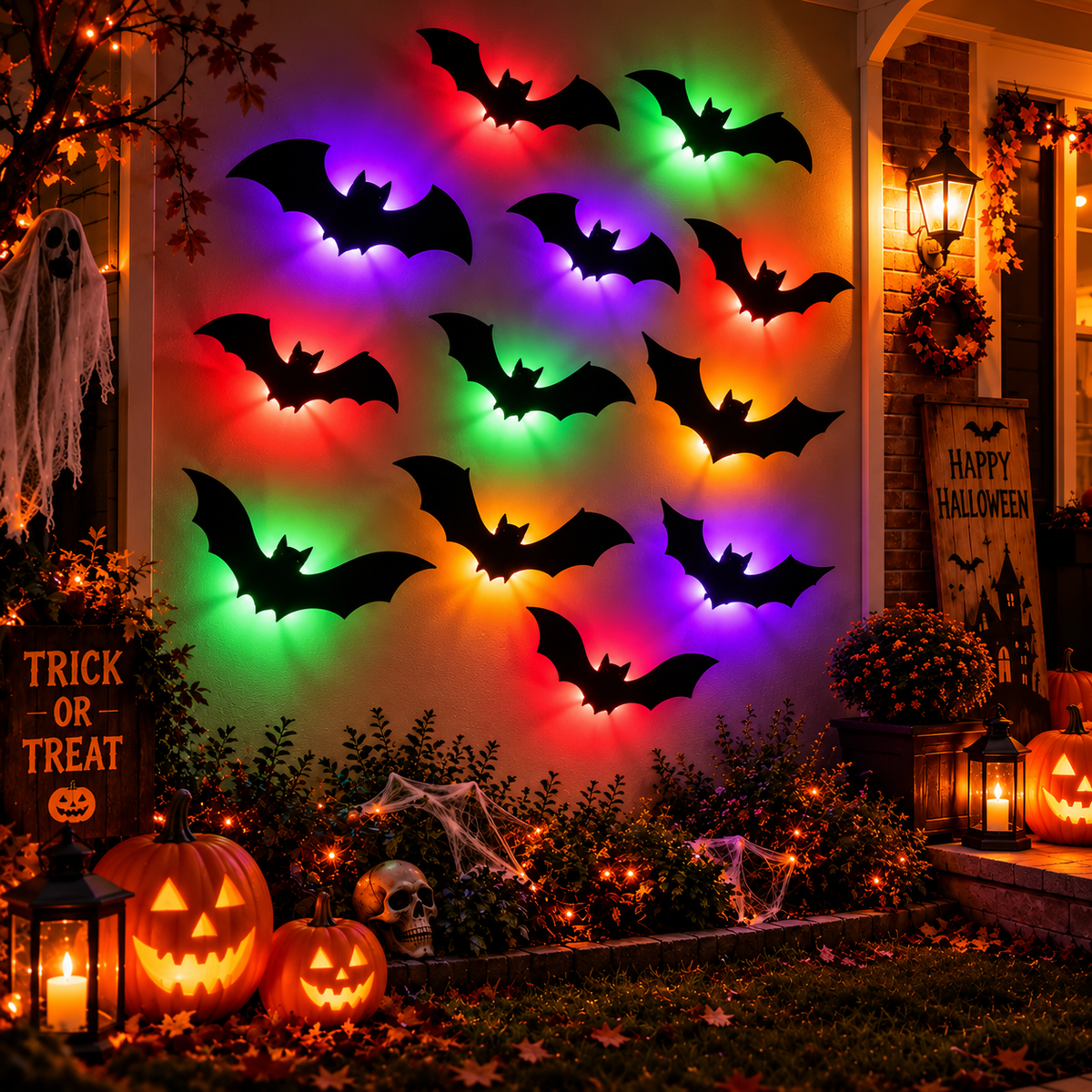 3D Backlit Halloween Bats