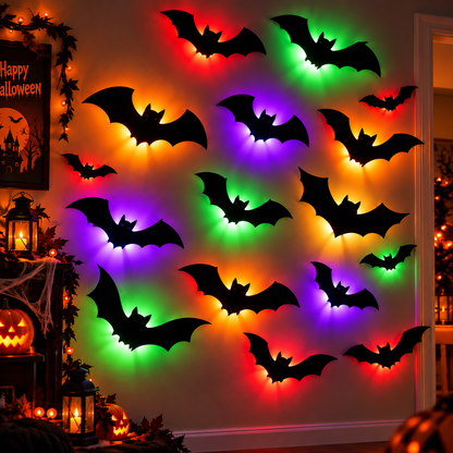 3D Backlit Halloween Bats