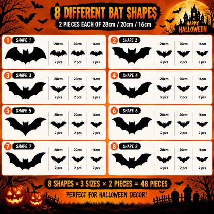3D Backlit Halloween Bats