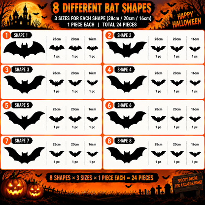 3D Backlit Halloween Bats