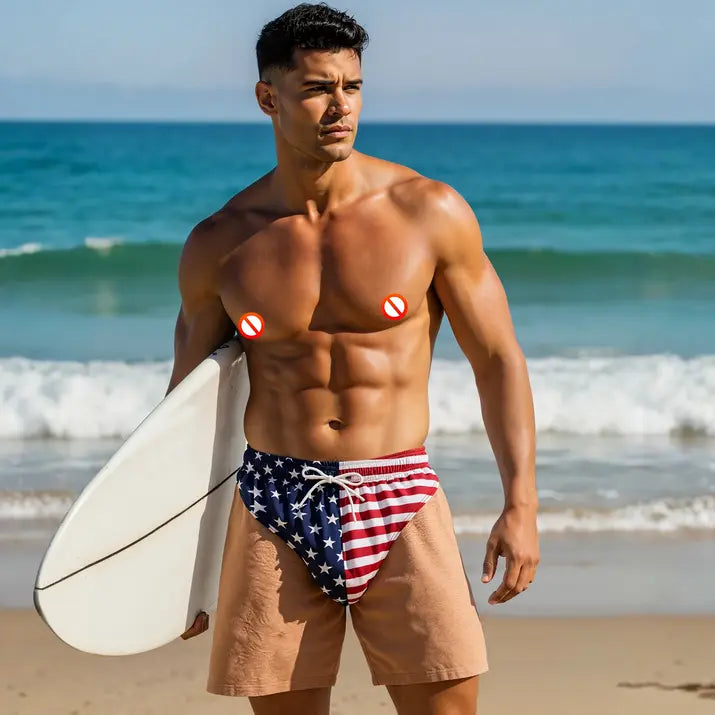 Men's American Flag Swim Trunks