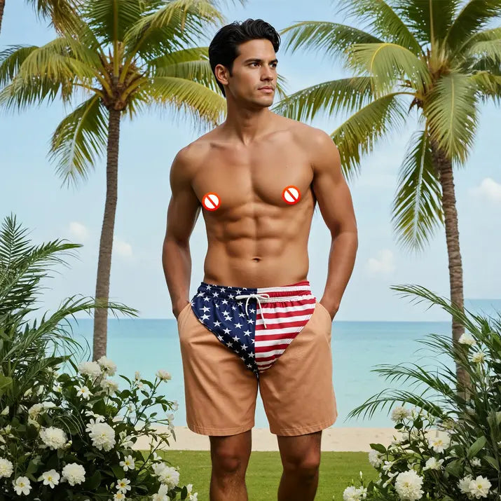 Men's American Flag Swim Trunks